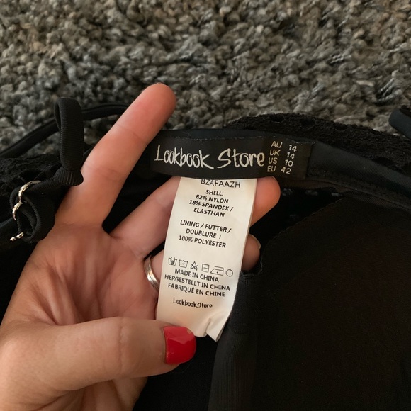 Peekaboo Crochet Lace Swimsuit Black Convertible - Picture 5 of 8